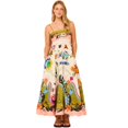 thumbnail image 5 of Vestido de fiesta largo sin mangas con estampado de grafiti y tirantes de algodón y lino para mujer de Independent Station, 5 of 5