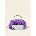 thumbnail image 6 of REMANLAND Women's Satin Floral Evening Clutch Purse, Purple, 6 of 7