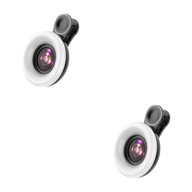 Injueey Mobile Phone Fill Light 15x Lens Mini LED 53 for Android Photography 2piezas Negro