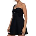 thumbnail image 3 of Biekopu Women Summer Casual Tube Dress,Solid Color Twist Front Strapless Backless Mini A-line Dress, 3 of 6
