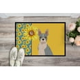 thumbnail image 2 of Summer Sunflowers Blue Boston Terrier Indoor or Outdoor Mat 18x27 27 in x 18 in, 2 of 7