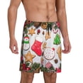 thumbnail image 2 of Vsdgher Christmas Gingerbread Cookies Print Men's Pajama Shorts Lounge Bottoms Sleep Shorts Elastic Waist Lightweight PJ Shorts with Pockets-3X-Large, 2 of 6