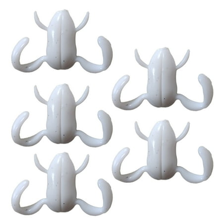 Sportteer Frog Fishing Bait Reusable Fishing Lure 5Pcs Silicone Lure Realistic Artificial Soft Fishing Bait