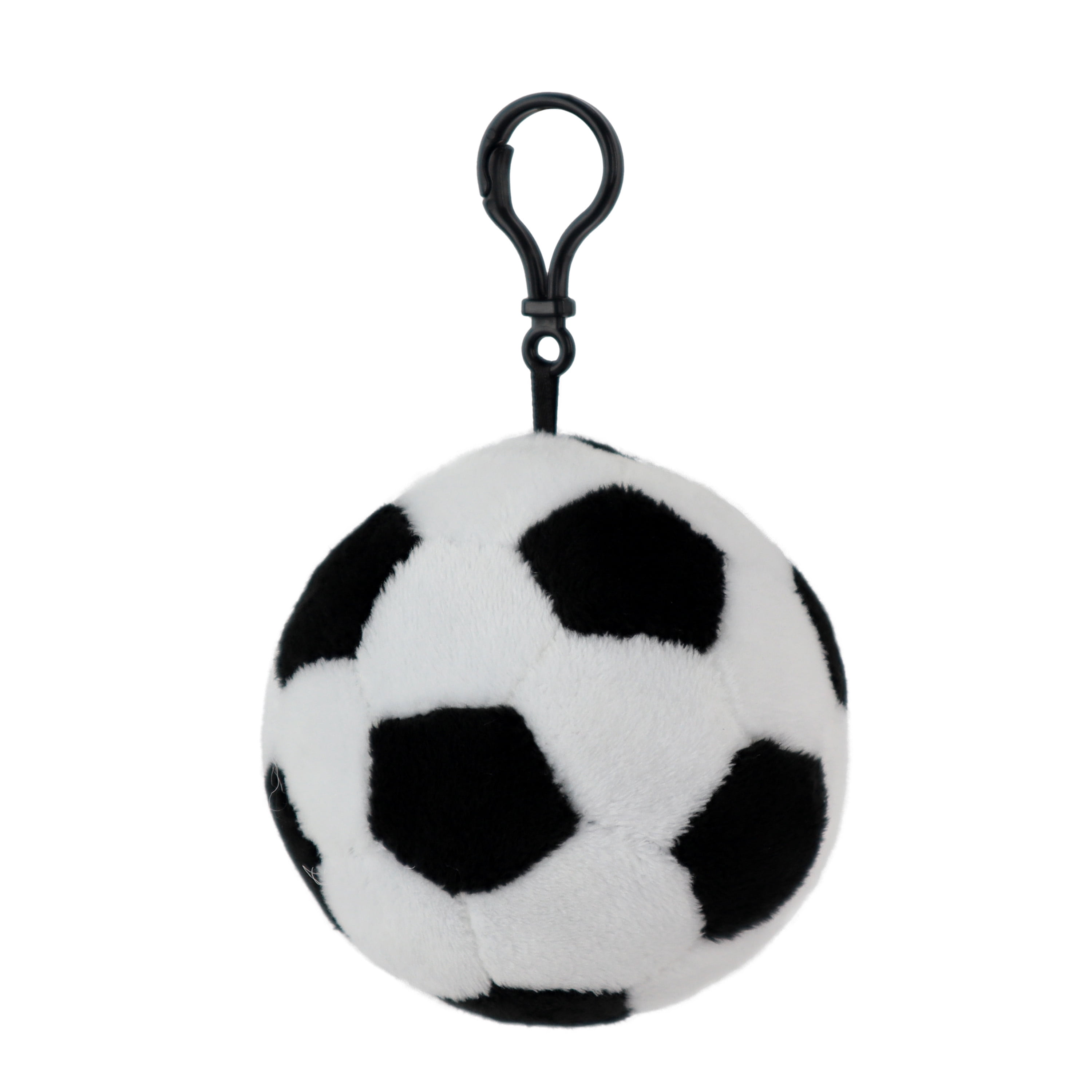 Pen + Gear Backpack Clip, Plush 3.25in Stuffed Black/White Soccer