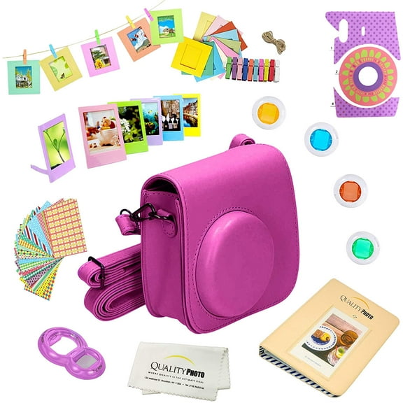 Quality Photo Fujifilm Instax Mini 9 Accessory Kit with Camera Case, Filters, Purple, 12 Count