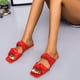thumbnail image 5 of Zapatillas de verano para mujer, planas, informales, de uso diario, para exteriores, plisadas, sin cordones Wmkox8yii  ytu11409, 5 of 7