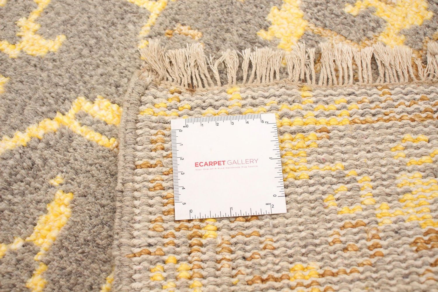 ECARPETGALLERY 5'5" x 8'6" Bordered La Seda Hand-knotted Area Rug for Living Room, Dining Room and Bedroom in Grey