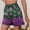 Purple, variant on OKBOP Womens Shorts Athletic- Purple Relaxed Fit Wide-Leg Boho Casual Elastic Waist Shorts