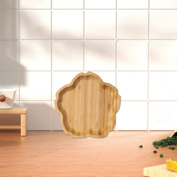 Summer Savings! Serving Tray, InsCrazy Tray Solid Wood Tray for Fruit, Snack, Cake, Kitchen Storage Tray Multi-Shaped Plates Modern Home Decor