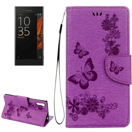 For Sony Xperia XZ Power Butterflies Embossing Horizontal Flip Leather Case with Holder & Card & &