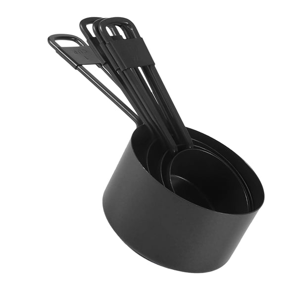 MERRYHAPY Black Measuring Cups Set with Easy-Grip Handles, Kitchen Measuring Tools for Accurate Liquid and Dry Ingredients, 16x7x4.5 Inches