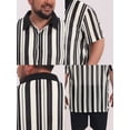 thumbnail image 7 of DARING DIVA Men's Big Tall Colorblock Striped Short Sleeve Button-Down Shirt XL Black, 7 of 7