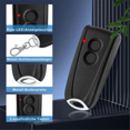 thumbnail image 4 of 2 Pcs Ouvre-Garage Télécommande Compatible avec EcoStar RSC2 433 RSE2 433,RSZ1 433,Gate Handheld mitter f, 4 of 5