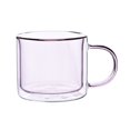 thumbnail image 1 of Verres à Boire Colorés à Double Paroi avec Poignée, Tasses à Thé en Verre Borosilicate, 240ML, 1 of 7