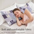thumbnail image 5 of Spring Floral Body Pillow Covers 20"x54", Dark Purple Flowers Patchwork Grid Bohemia Soft Brushed Microfiber Breathable Throw Pillow Covers, Pillowcase with Zipper for Couch Sofa Bedroom Living Room, 5 of 9