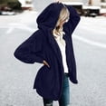 thumbnail image 5 of Women Oversized Hooded Sherpa Cardigan Fuzzy Fleece Jacket Winter Open Front Cardigans Outerwear With Pockets, 5 of 8