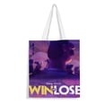 thumbnail image 1 of Win or Lose Bolso de tela con estampado de lienzo para mujer, bolsa de compras reutilizable y estética, con cremallera interior, regalo para mujer, 35 × 40 cm., 1 of 6