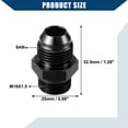 thumbnail image 5 of Unique Bargains 1 Set Fuel Fitting Fuel Line Male Flare Adapter for Car Metric M18x1.5 to 8AN Male Flare Adapter Black, 5 of 6