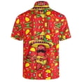 thumbnail image 4 of XIAOCHA Mexican Fiesta Polo Shirt for Men Casual Short Sleeve Fun Holiday Party Tees, 4 of 5