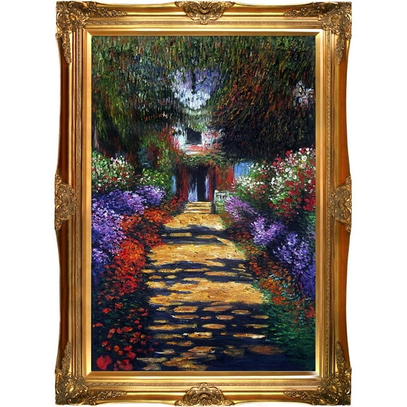 Garden Path at Giverny with Victorian Gold Frame 24"X36"
