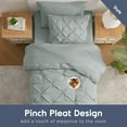 thumbnail image 5 of Virtu Twin Comforter Set, 7pc Bed in a Bag, Pleated Bedding Comforter Sets with Sheets, Sage Green, 5 of 10