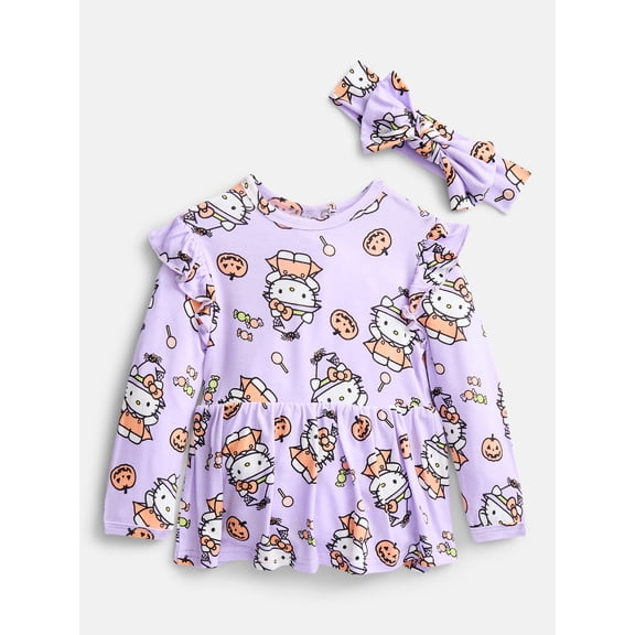 Hello Kitty Baby Girls' Halloween Dress and Headband Set, 2-Piece, Sizes NB-24M