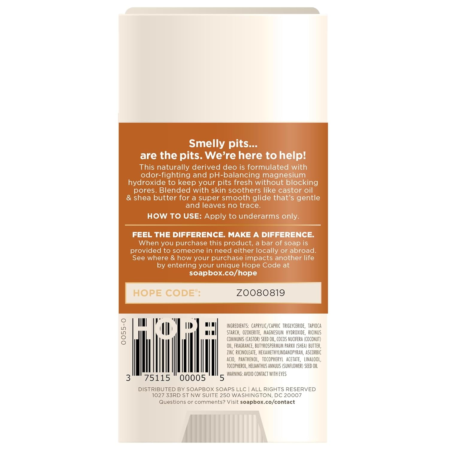 Soapbox Aluminum Free Deodorant, 2 Pack Bergamot & Citrus and Coconut & Vanilla Scented Deodorant, Scented Aluminum-Free Natural Deodorants, 2.65oz