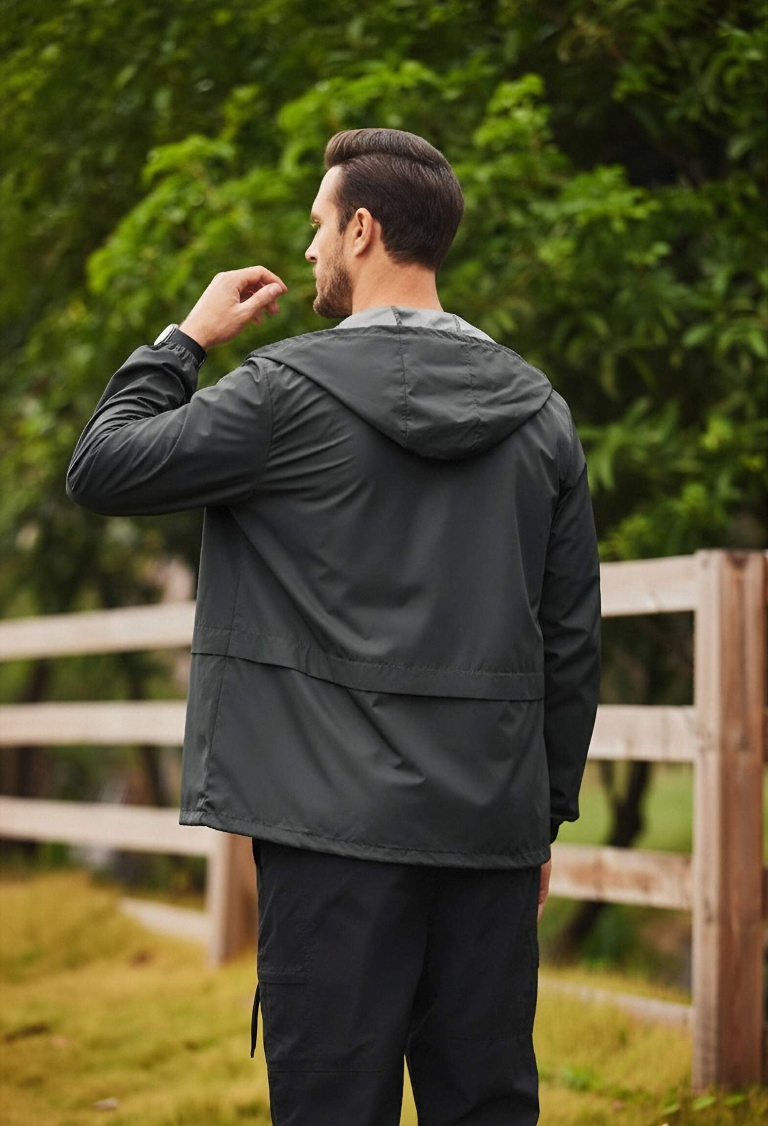 COOFANDY Hunting Rain Gear for Men Waterproof Hooded Raincoat