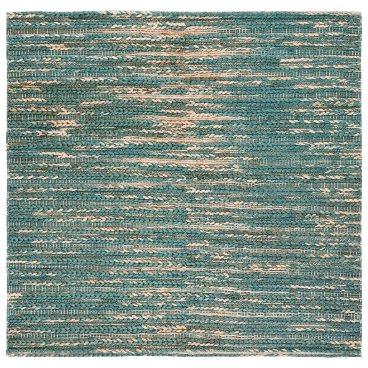 SAFAVIEH Natural Fiber Kaeden Abstract Area Rug, Dark Green/Natural, 4' x 6'