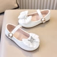 thumbnail image 3 of Dakaela 6M-11Y Toddler Girl Mary Jane Dress Shoes Comfortable Bow Ballet Flats School Uniform Wedding Party Princess Leather Shoes White, 3 of 8