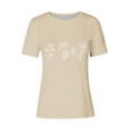 thumbnail image 4 of Tops de Ajuste Suelto para las Mujeres Sudadera Casual Impresa Manga Corta Cuello Redondo Superior, Poliéster, 4 of 4