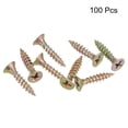 thumbnail image 3 of Unique Bargains M4 x 20mm Phillips Flat Head Carbon Steel Color Zinc Plated Wood Screws 100 Pack, 3 of 5