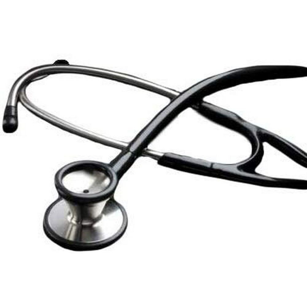 Cardiology Stethoscopes. Case of 10 Black Stethoscopes for Medical and