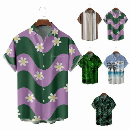 

Toddler Boys Short Sleeve Button Down Shirt & Top Funny Slim-Fit Blouses For Men