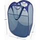 thumbnail image 2 of [Reforzado] Cesto para la colada emergente de malla fuerte, cesto para la colada plegable de calidad con asas duraderas Marco de acero de alto carbono con fondo sólido, azul marino BANYUO Hogar, 2 of 6