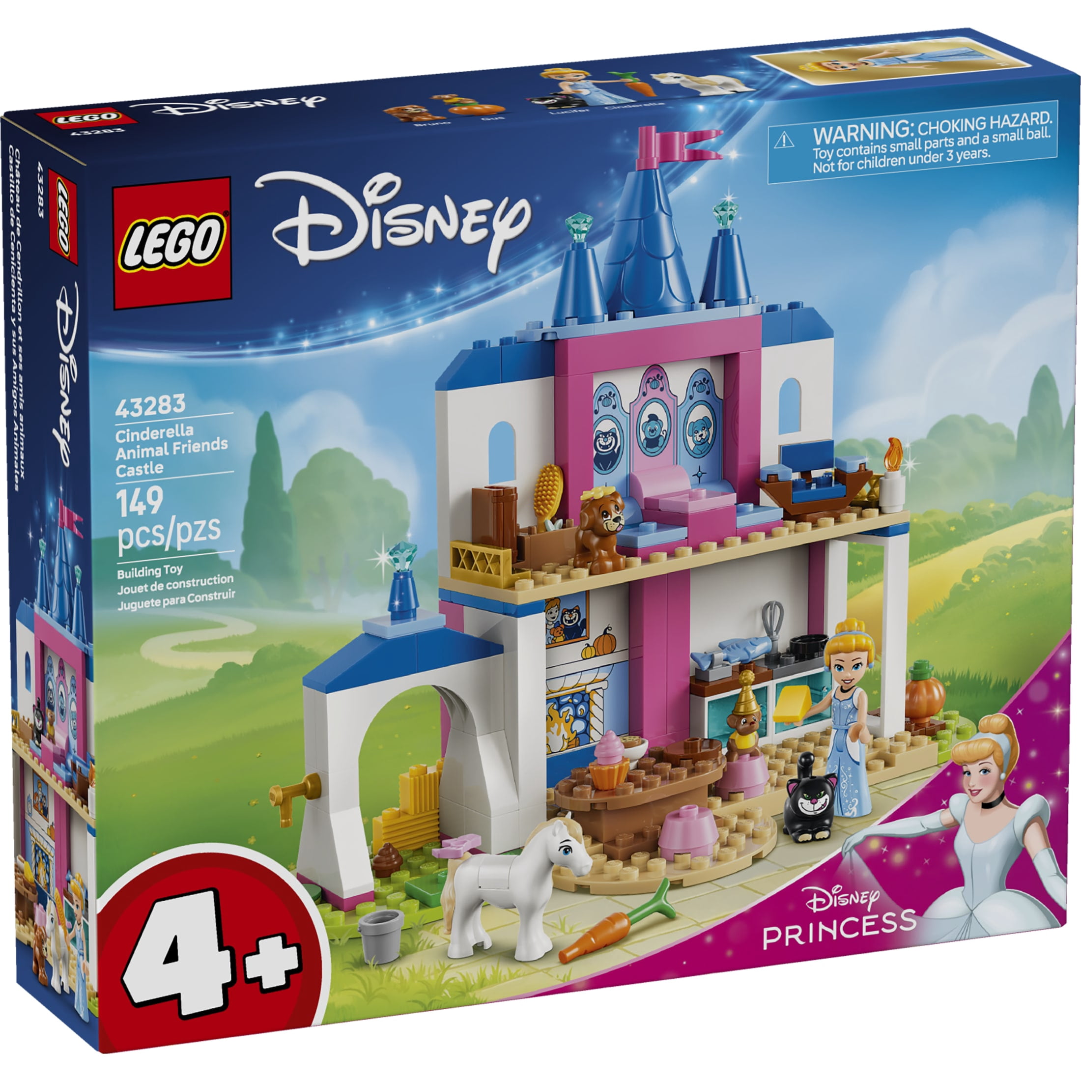 LEGO Disney Princess Cinderella Animal Friends Castle - Preschool Building Toy for Girls & Boys, Ages 4+ - Disney Gift for Kids with 5 Figures - 43283