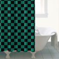 thumbnail image 4 of Teal and Black Checkerboard Pattern Shower Curtain 72"x72" ,Bathroom Decorative Shower Curtains Set with 12 Hooks,Modern Waterproof Washable Shower Curtain, 4 of 6