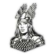 Viking Warrior Woman - 3" Vinyl Sticker - For Car Laptop Water Bottle Phone - Waterproof Decal