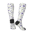 thumbnail image 4 of Balery Purple Chicory Printed Novelty Socks Men's Women's Crew Socks Sports Socks Knee High Socks Cotton Socks Quirky and Cool Socks, 4 of 9