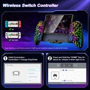 Joypad for Switch/OLED,ESYWEN Switch Controller Replacement for Switch Joy Cons with Handheld Grip,Turbo,Vibrations,Programmable