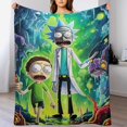 thumbnail image 4 of Manta de Rick & Morty de varios tamaños, súper suave, de tela con superficie vertical, acogedora y cálida, adecuada para cama, sofá, camping, viajes, para todas las estaciones, ligera y compacta, 40, 4 of 8
