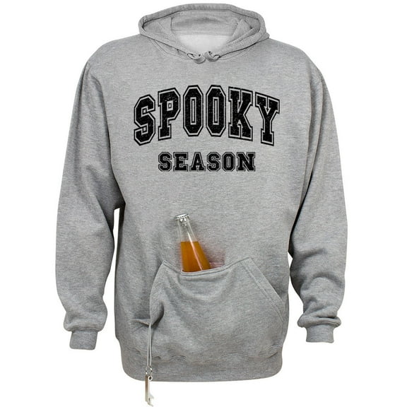 Collegiate Spooky Season Beer Holder Tailgate Hoodie Sweatshirt Unisex Large Oxford