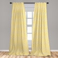 thumbnail image 5 of Ambesonne Striped Curtains, Wavy Horizontal Art, Pair of 28"x63", Yellow and White, 5 of 5