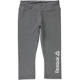 thumbnail image 2 of Reebok Womens Branded Capri Compression Athletic Pants, Grey, Large, 2 of 3