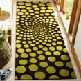 thumbnail image 2 of SAFAVIEH Soho Chloe Polka Dots Wool Area Rug, Brown/Green, 6' x 6' Square, 2 of 8
