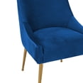 thumbnail image 4 of TOV Furniture Beatrix Pleated Navy Velvet Side Chair with Gold Legs, 4 of 8
