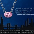 thumbnail image 2 of Gem Stone King 14K Yellow Gold Light Pink Created Sapphire Pendant Necklace for Women | 4.50 Cttw | Gemstone September Birthstone | Oval 11X9MM | With 18 inch Chain, 2 of 6