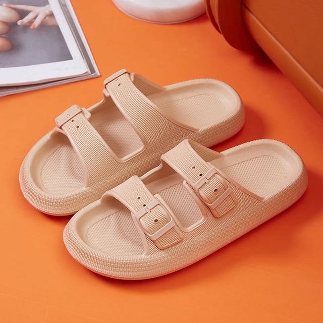 Soft Sole Home Slippers Men Summer Adjustable Buckle Non-Slip Beach Flip Flops Man Comfortable Thick Bottom Platform Sandals tzw