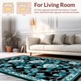 thumbnail image 2 of Flatwoven High Traffic Area Rug, Whimsical Rose Fantasy, Non Slip, Stain Resistant, Washable Area Rugs for Living Room, Bedroom(Blue, 4X6), 2 of 8