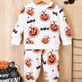 thumbnail image 2 of Shadoumai Halloween Pajamas Shorts for O Neck Ghost Print Shirt and Pant Casual Sleepwear with Pockets Trendy Nightwear Outfits 2 Piece Outfits for, 2 of 8
